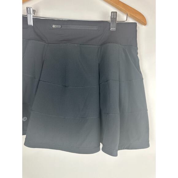 Lululemon Pace Rival Skirt + Shorts Skort 4-way Stretch Pocket Black Size 4 - Picture 10 of 12